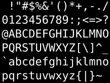 Caractères représentables en ASCII